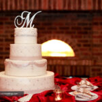 white crystal wedding cake