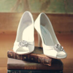 white crystal wedding shoes