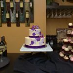 purple white wedding cake