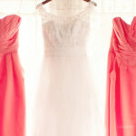 long coral bridesmaids dresses