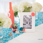 coral and teal wedding