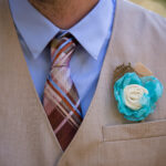rustic handmade teal boutonniere