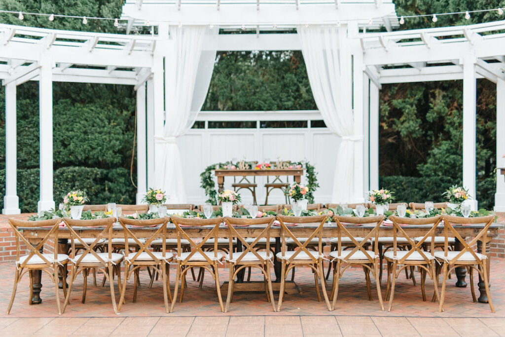 large wooden head table