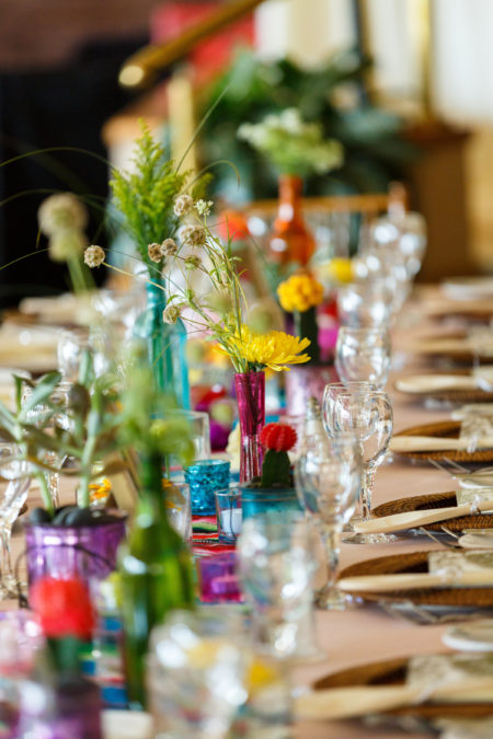 bright colored table centerpieces
