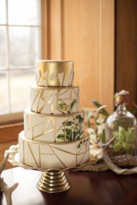 geometric modern wedding cake