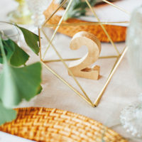 gold geometric table number