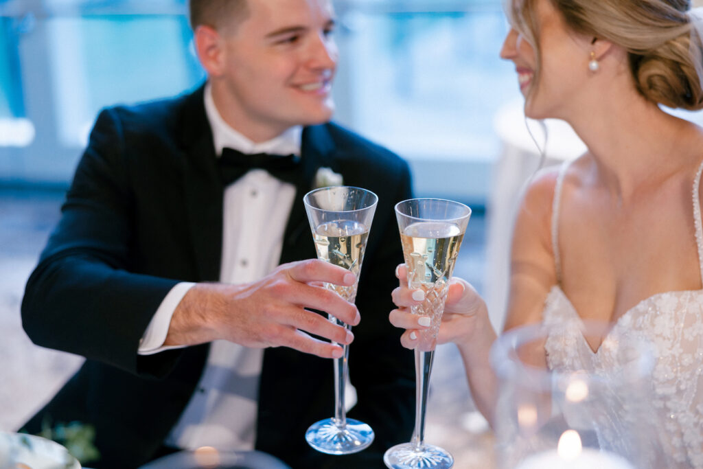 bride and groom toast