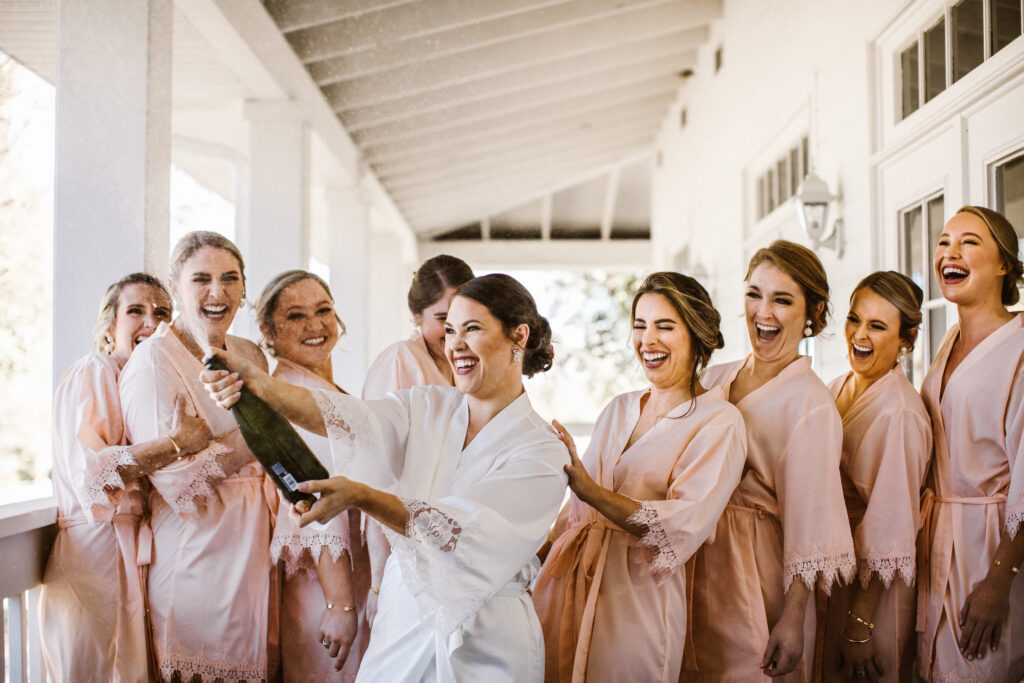 bridesmaids getting ready photos