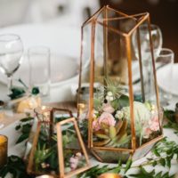 copper terrarium geometric wedding