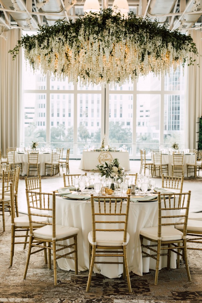 hanging floral wedding chandelier