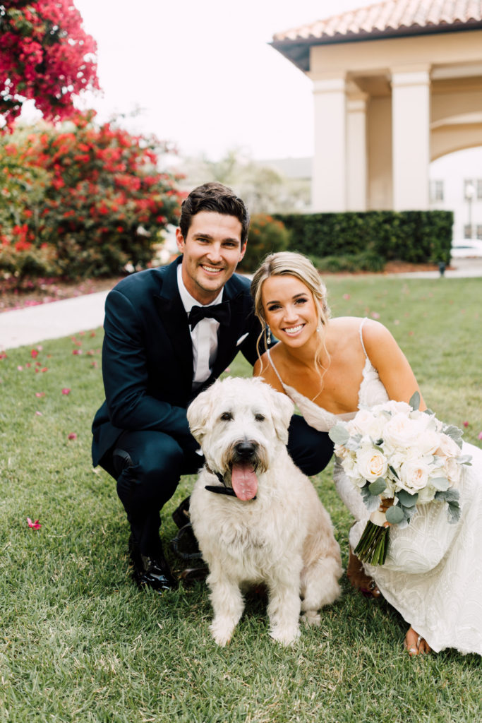 dog first look wedding