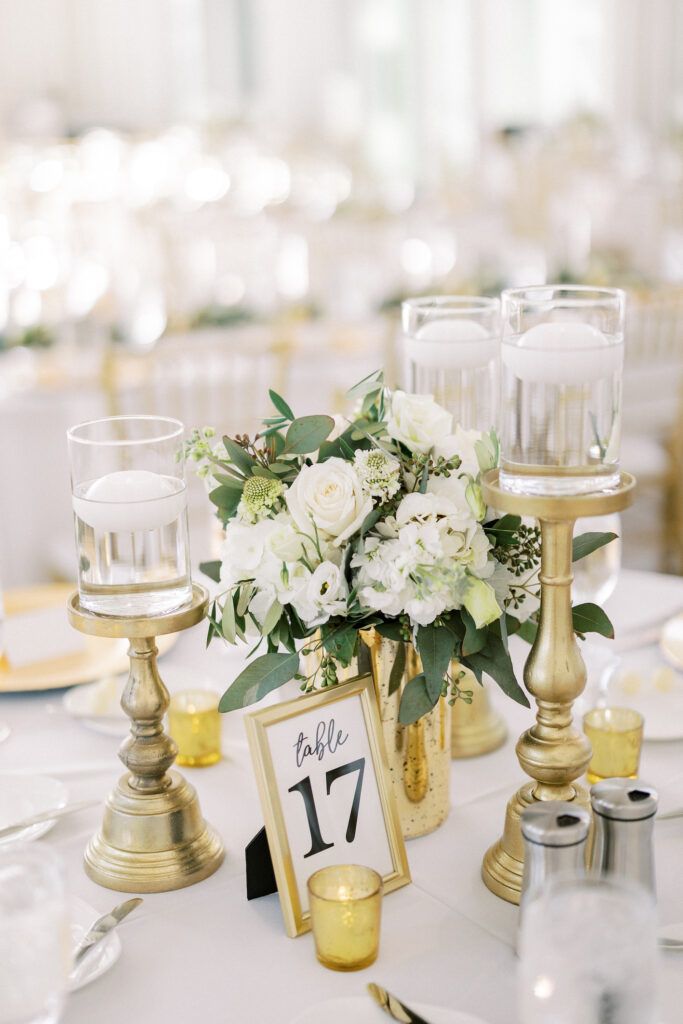 gold wedding floral centerpiece
