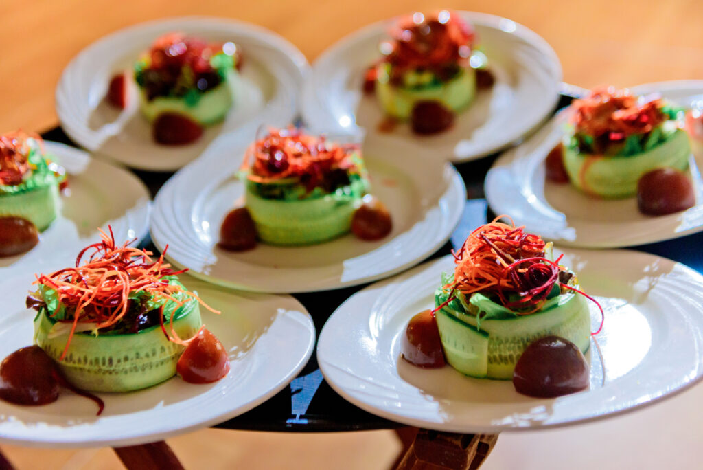 plated salad wedding meals