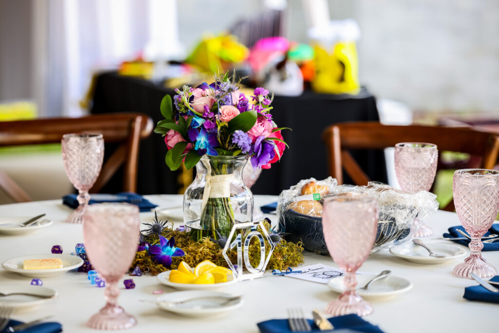 bright color wedding centerpieces