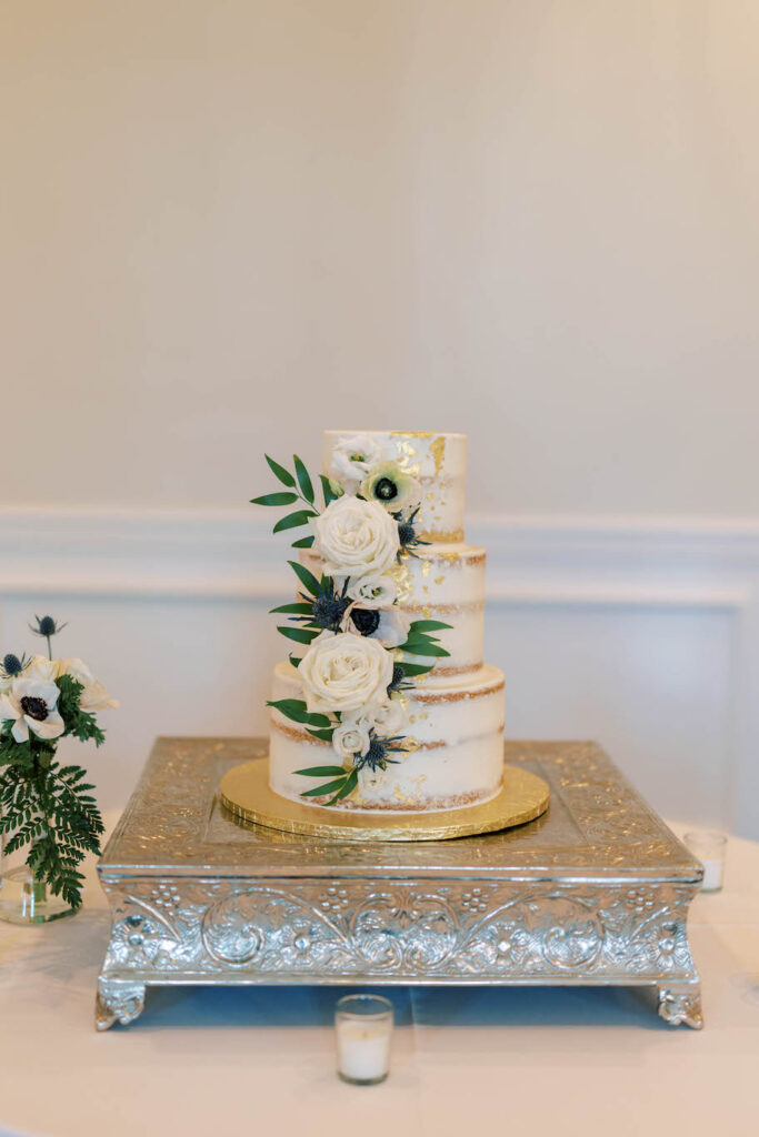 semi naked wedding cake