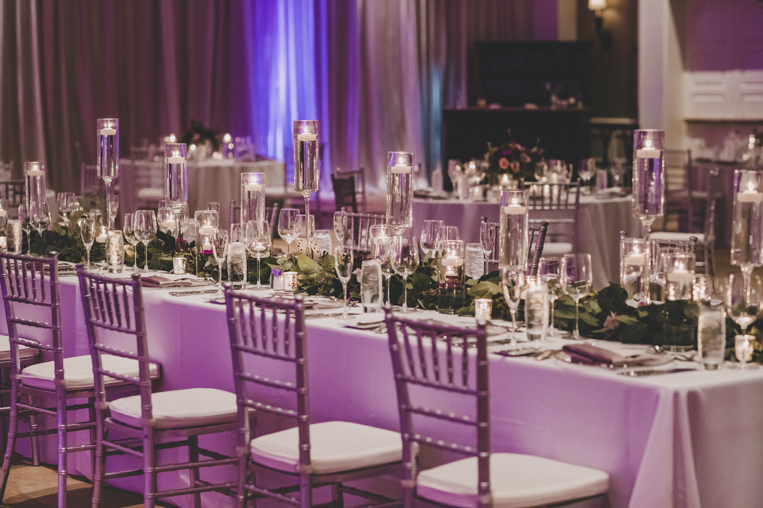 purple silver wedding details