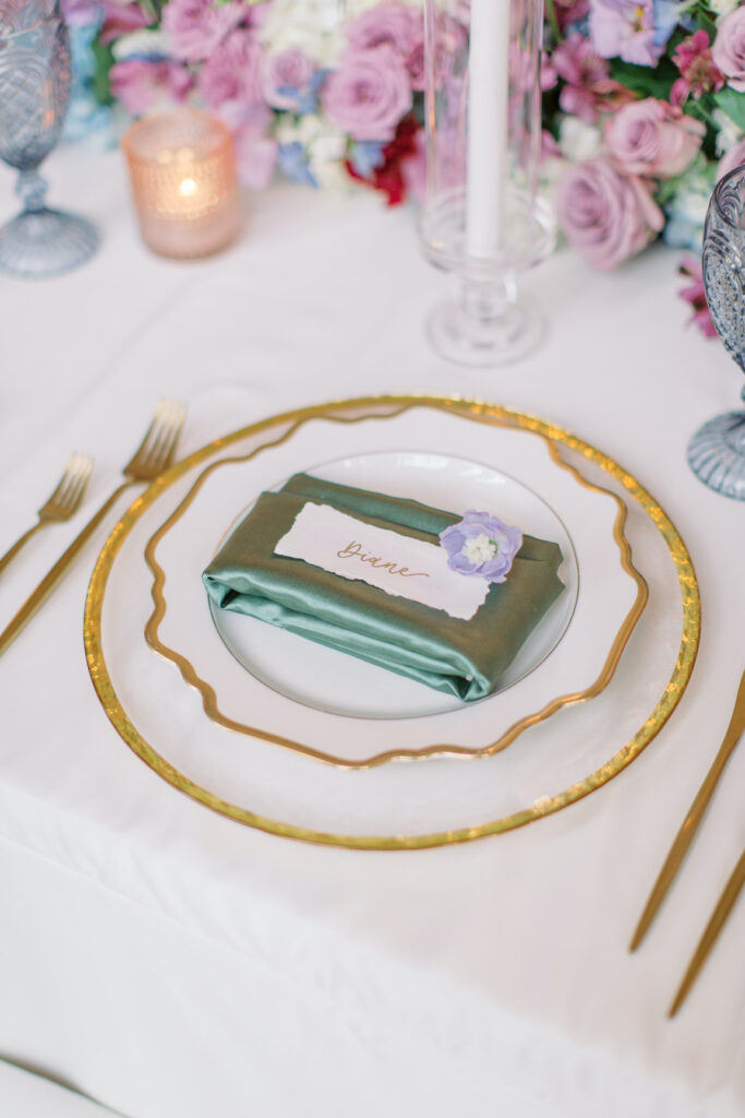 sage green place setting