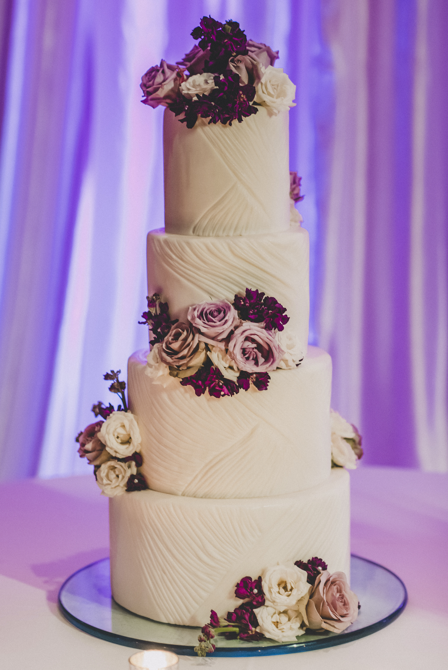 tall white wedding cake