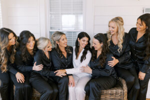 black bridesmaids pjs wedding