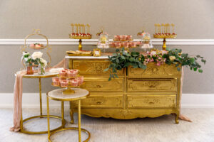 rose gold dessert display