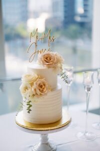 small textured wedding cake