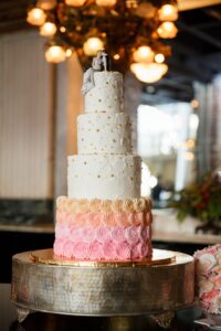 rosette textured wedding cake